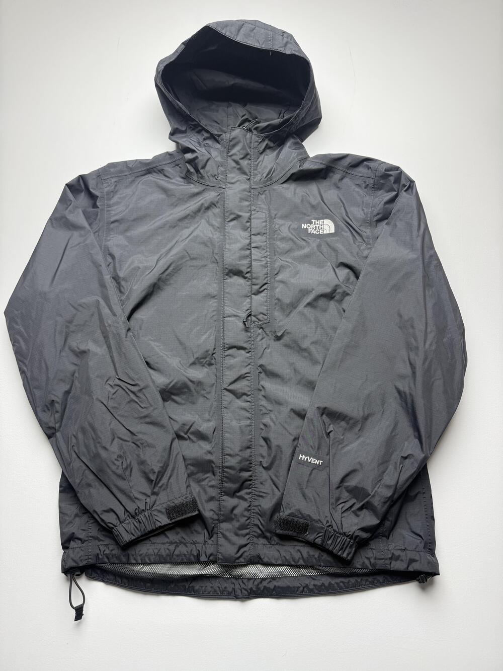 The North Face Jacket Mens Small Black HyVent Hooded Full Zip Waterproof